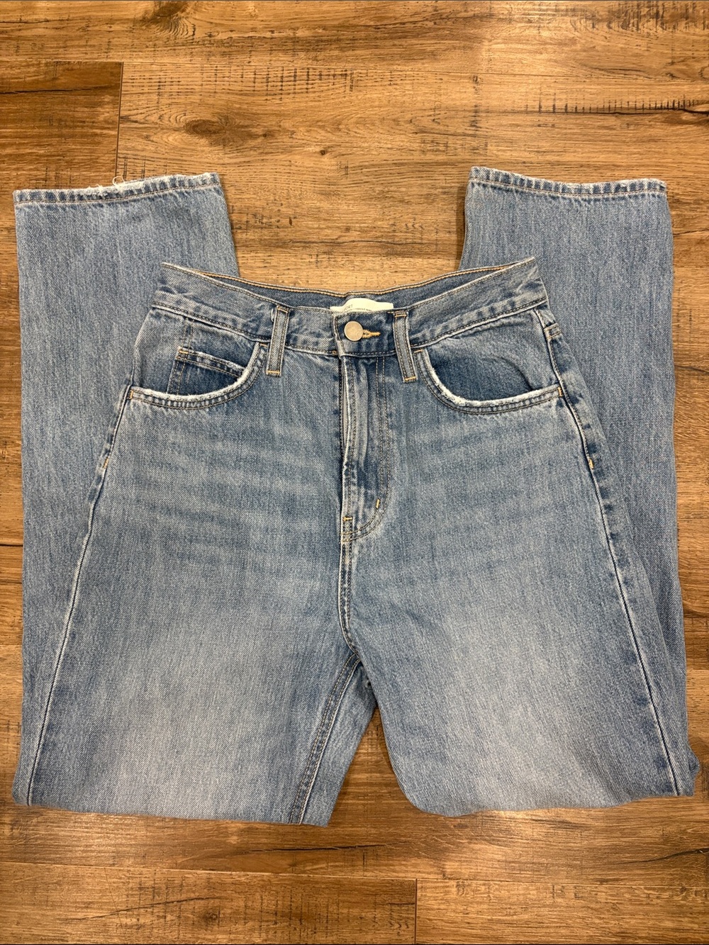 OAK + FORT Light Wash Straight-Leg Jeans
